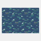 ザホワイトロータスリゲーターラグーンパターン ラッピングペーパーシート (正面3)