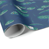 ザホワイトロータスリゲーターラグーンパターン ラッピングペーパー (ロールコーナー)