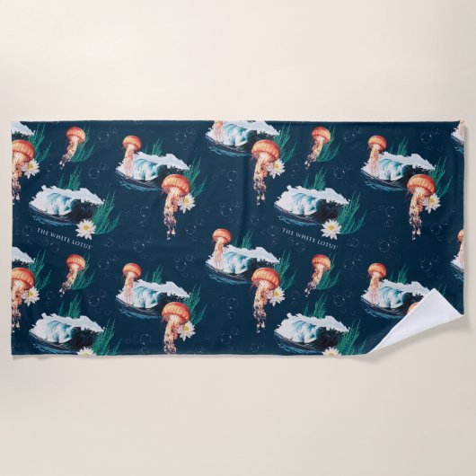 ザホワイトロータス海クラゲ ビーチタオル (正面)