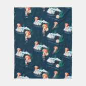 ザホワイトロータス海クラゲ フリースブランケット (正面)