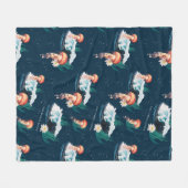 ザホワイトロータス海クラゲ フリースブランケット (正面(横))