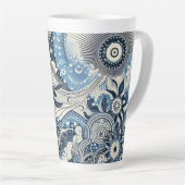 ザホームスタジオインディゴ開花 カフェラテマグ (右アングル)