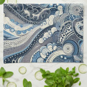 ザホームスタジオインディゴ開花 キッチンタオル (折り畳み)