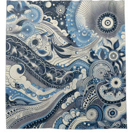 ザホームスタジオインディゴ開花 シャワーカーテン