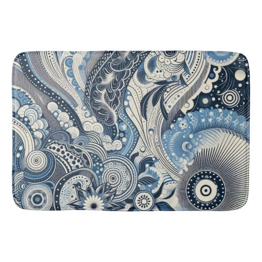 ザホームスタジオインディゴ開花 バスマット (正面)