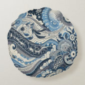 ザホームスタジオインディゴ開花 ラウンドクッション (裏面)