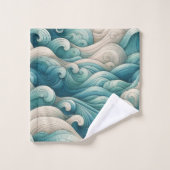 ザホームスタジオ海波形スワール バスタオルセット (ウォッシュタオル)