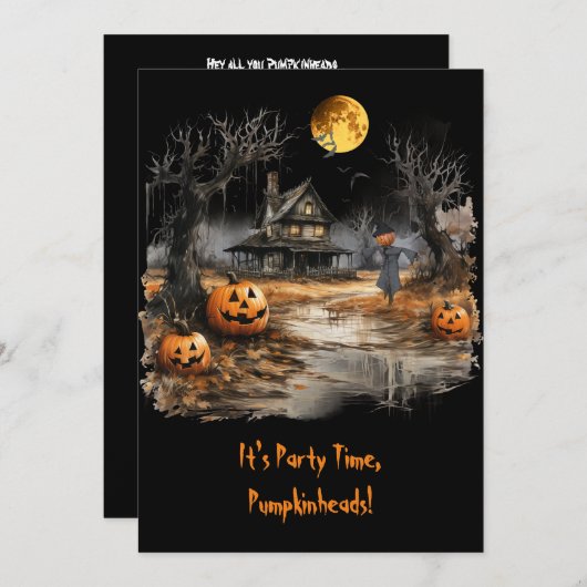 ザホームステ幽霊のよく出るッドハロウィーン 招待状 (正面/裏面)