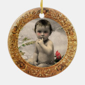 ザホーリーファミリークリスマス写真テンプレート セラミックオーナメント (裏面)