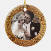 ザホーリーファミリーメリークリスマス写真テンプレート セラミックオーナメント (裏面)