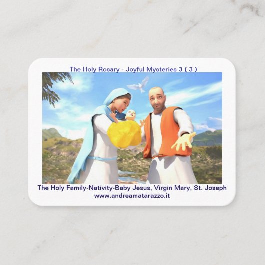 ザホーリーファミリー – 出生ホリー プレイスカード (正面)