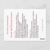 ザホーリーマンディリオン祈りの言葉カード ポストカード (裏面)