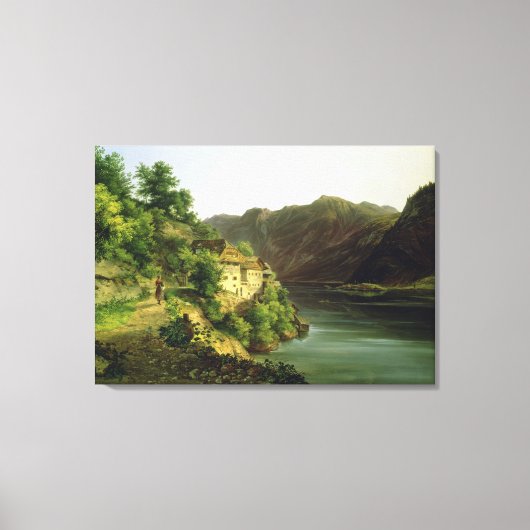 ザホールスターター湖， 1824 (キャンバス上の油) キャンバスプリント (正面)