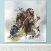 ザボイキンスパニエル犬 キャンバスプリント (インサイチュ (ウッドフロア))