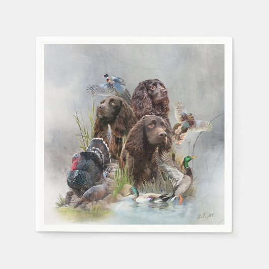 ザボイキンスパニエル犬 スタンダードカクテルナプキン (正面)