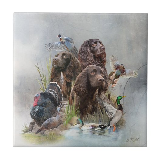 ザボイキンスパニエル犬 タイル (正面)