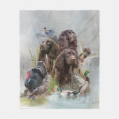 ザボイキンスパニエル犬 フリースブランケット (正面)