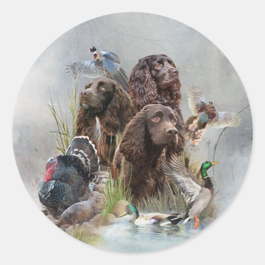 ザボイキンスパニエル犬 ラウンドシール (正面)