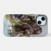ザボイキンスパニエル犬 iPhone 15ケース (裏面横)
