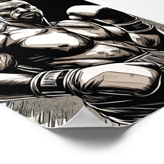 ザボクサーヴィンテージスタイルファイター武術アーツ ポスター (角)