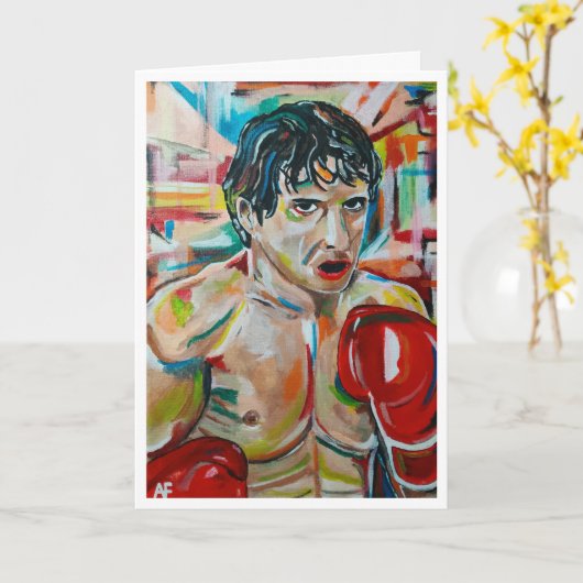 ザボクサー絵を描ズバイアルフレッドキツネ カード (黄色い花)