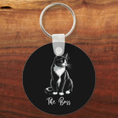 ザボスタキシード猫好きキッテンタキシード猫オーナー キーホルダー (正面)