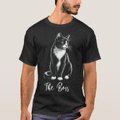 ザボスタキシード猫好きキッテンタキシード猫オーナー Tシャツ (正面)