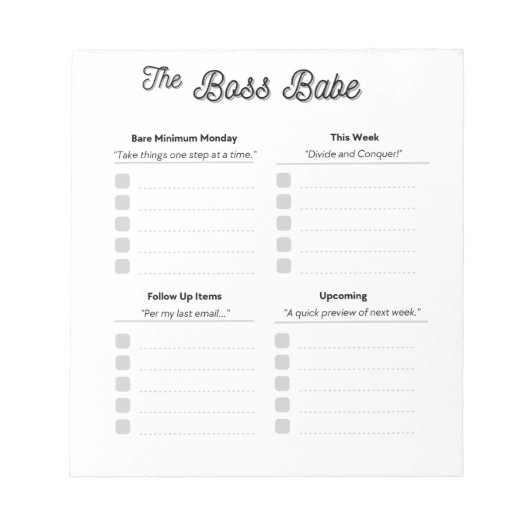 ザボスバーベメモ帳 ノートパッド (正面)