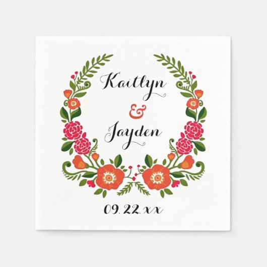 ザボヘミアン結婚サマーコレクション スタンダードカクテルナプキン (正面)