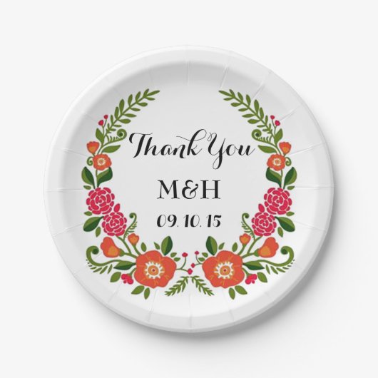 ザボヘミアン結婚サマーコレクション ペーパープレート (正面)