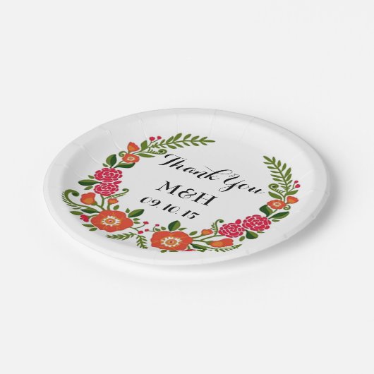 ザボヘミアン結婚サマーコレクション ペーパープレート (アングル)