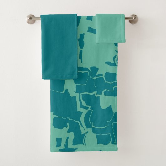 ザボルトブルー抽象芸術 バスタオルセット (インサイチュ)