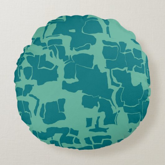 ザボルトブルー抽象芸術 ラウンドクッション (正面)