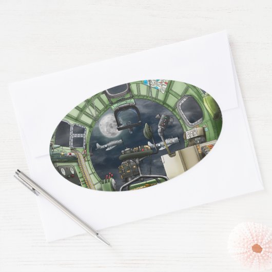 ザボンバルディアーズビューB-17 楕円形シール (封筒)