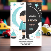 ザボーイガール6ヶ月半年パーティー半年誕生日 招待状