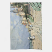 ザボードウォークアットトラウヴィルバイクロード・モネ キッチンタオル (縦)