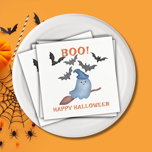 ザボー不気味幽霊とこうもりキッズハローウィンパーティ スタンダードカクテルナプキン