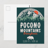 ザポコノスペンシルバニアPAマウンテンギフトレトロ ポストカード (正面/裏面)
