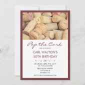 ザポップ・アートのコルクワイン誕生日招待状 招待状 (正面)