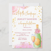 ザポップ・アートのシャンパンブライダルシャワーテンプレート 招待状 (正面)