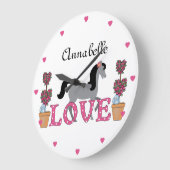 ザポパーソナライズされたニーズラブホースクロック ラージ壁時計 (傾斜)
