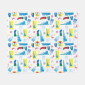 ザポーラ表現 |クリスマスアイコンパターン フリースブランケット (正面(横))