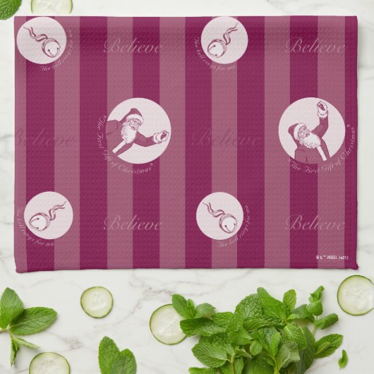 ザポーラ表現 |サンタストライプのクロースのパターン キッチンタオル (折り畳み)