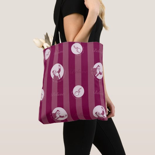 ザポーラ表現 |サンタストライプのクロースのパターン トートバッグ (クローズアップ)