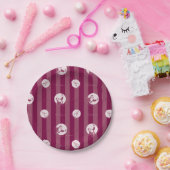 ザポーラ表現 |サンタストライプのクロースのパターン ペーパープレート (パーティー)