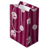 ザポーラ表現 |サンタストライプのクロースのパターン ミディアムペーパーバッグ (裏面アングル)