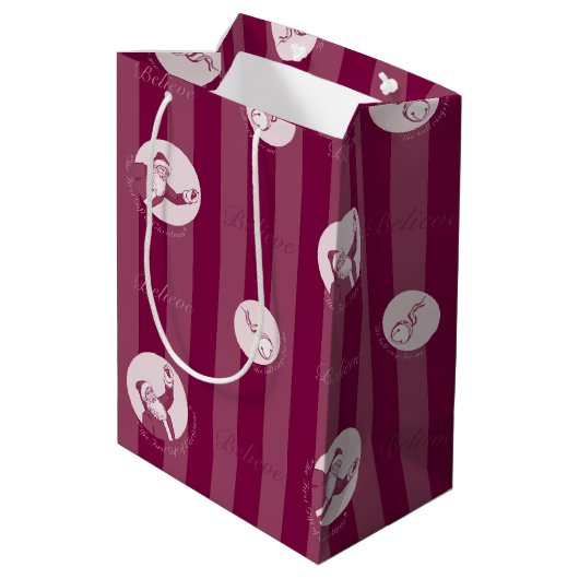 ザポーラ表現 |サンタストライプのクロースのパターン ミディアムペーパーバッグ (裏面アングル)