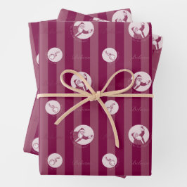 ザポーラ表現 |サンタストライプのクロースのパターン ラッピングペーパーシート