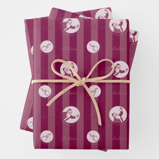 ザポーラ表現 |サンタストライプのクロースのパターン ラッピングペーパーシート (インサイチュ)