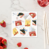 ザポーラ表現 |レトロステッカーパターン スタンダードカクテルナプキン (インサイチュ)